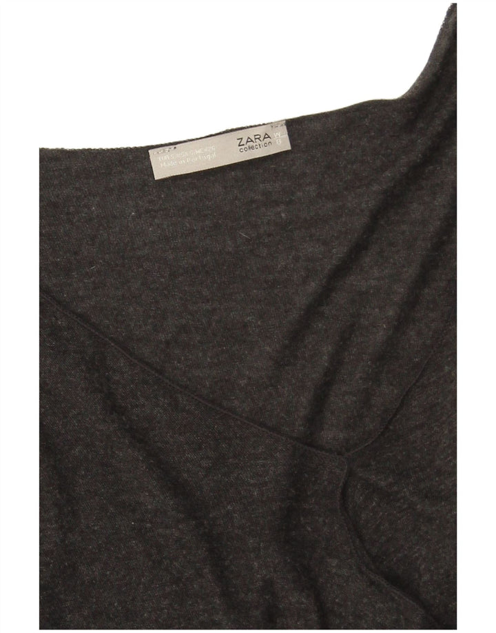 Zara Femme Robe Pull Oversize UK 10 Petite Viscose Grise