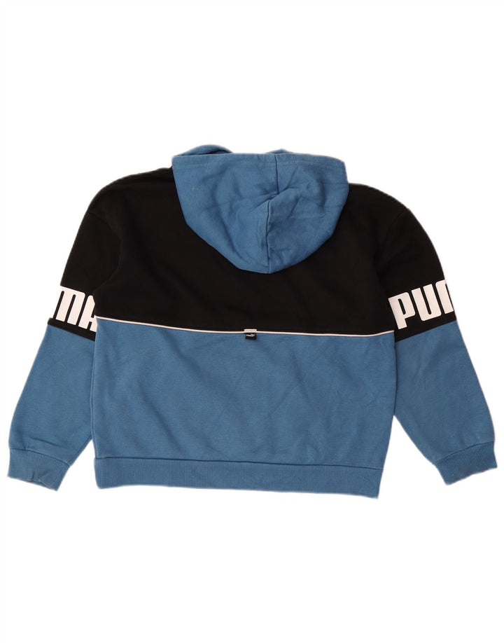Puma Pull à capuche graphique garçon 9-10 ans Bleu Colorblock