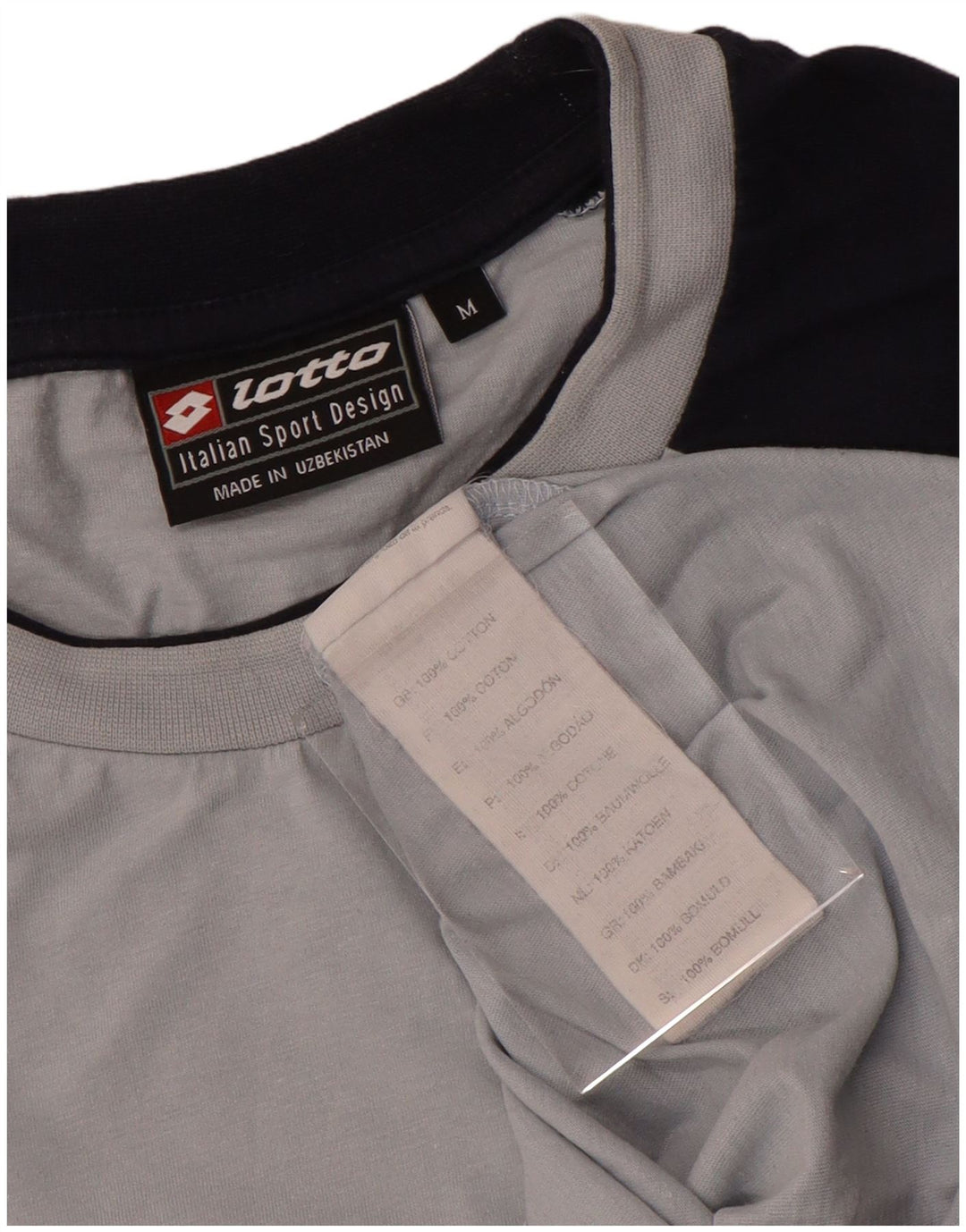 Lotto T-Shirt Graphique Homme Gris Moyen Colourblock Coton