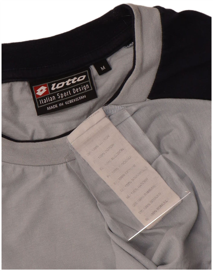 Lotto T-Shirt Graphique Homme Gris Moyen Colourblock Coton