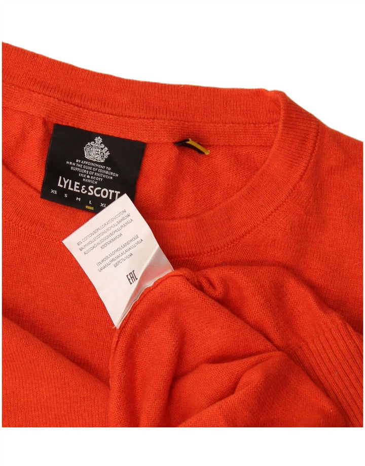 Lyle & Scott Pull à col rond pour homme en coton rouge Large