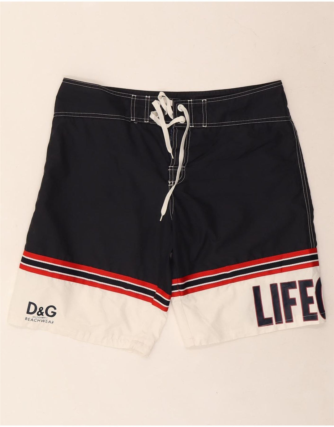 Dolce & Gabbana Short de bain graphique pour hommes, grand color block bleu marine