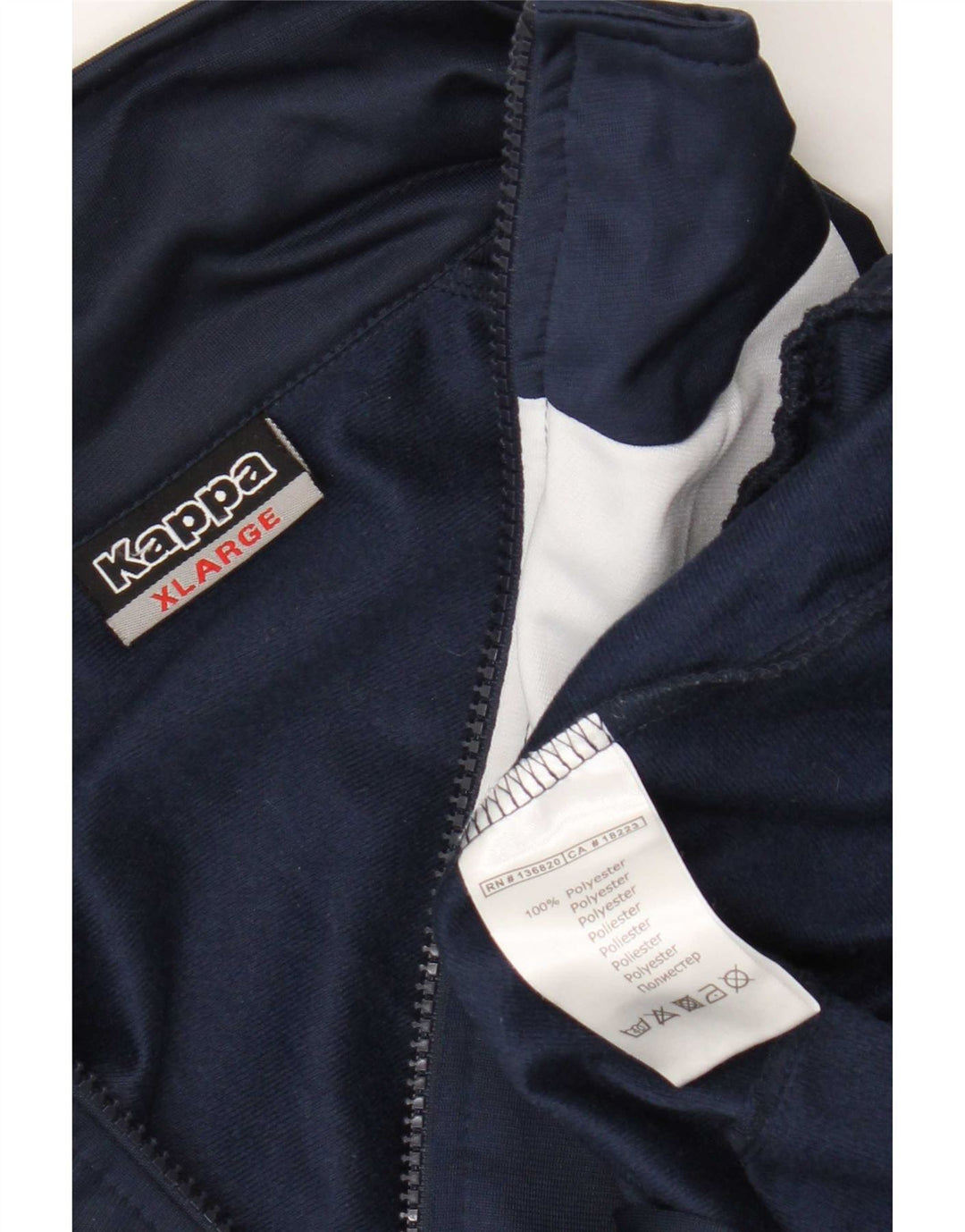 Kappa Veste de survêtement pour homme XL Bleu marine Colorblock Polyester