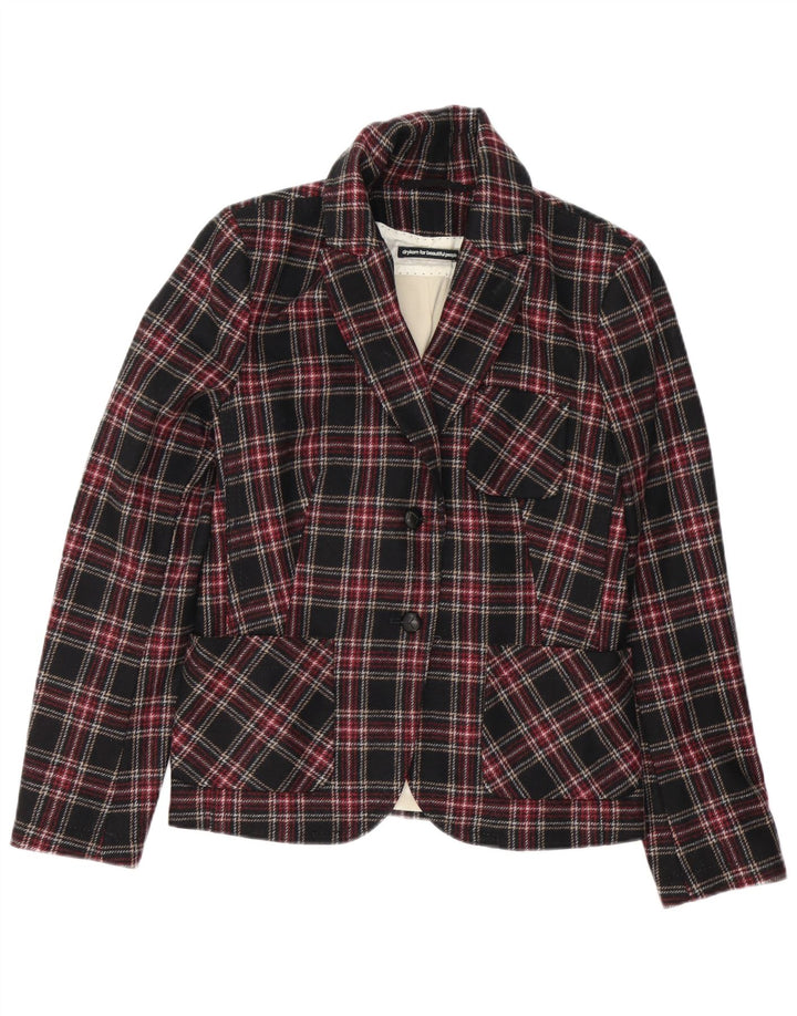 Drykorn Veste blazer à 2 boutons pour femme US 4 Petit carreaux multicolores