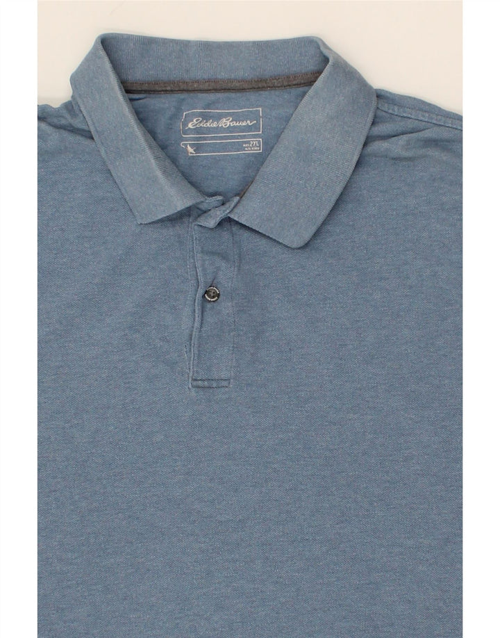 EDDIE BAUER Mens Polo Shirt 2XL Blue Cotton Vintage Eddie Bauer and Second-Hand Eddie Bauer from Messina Hembry 