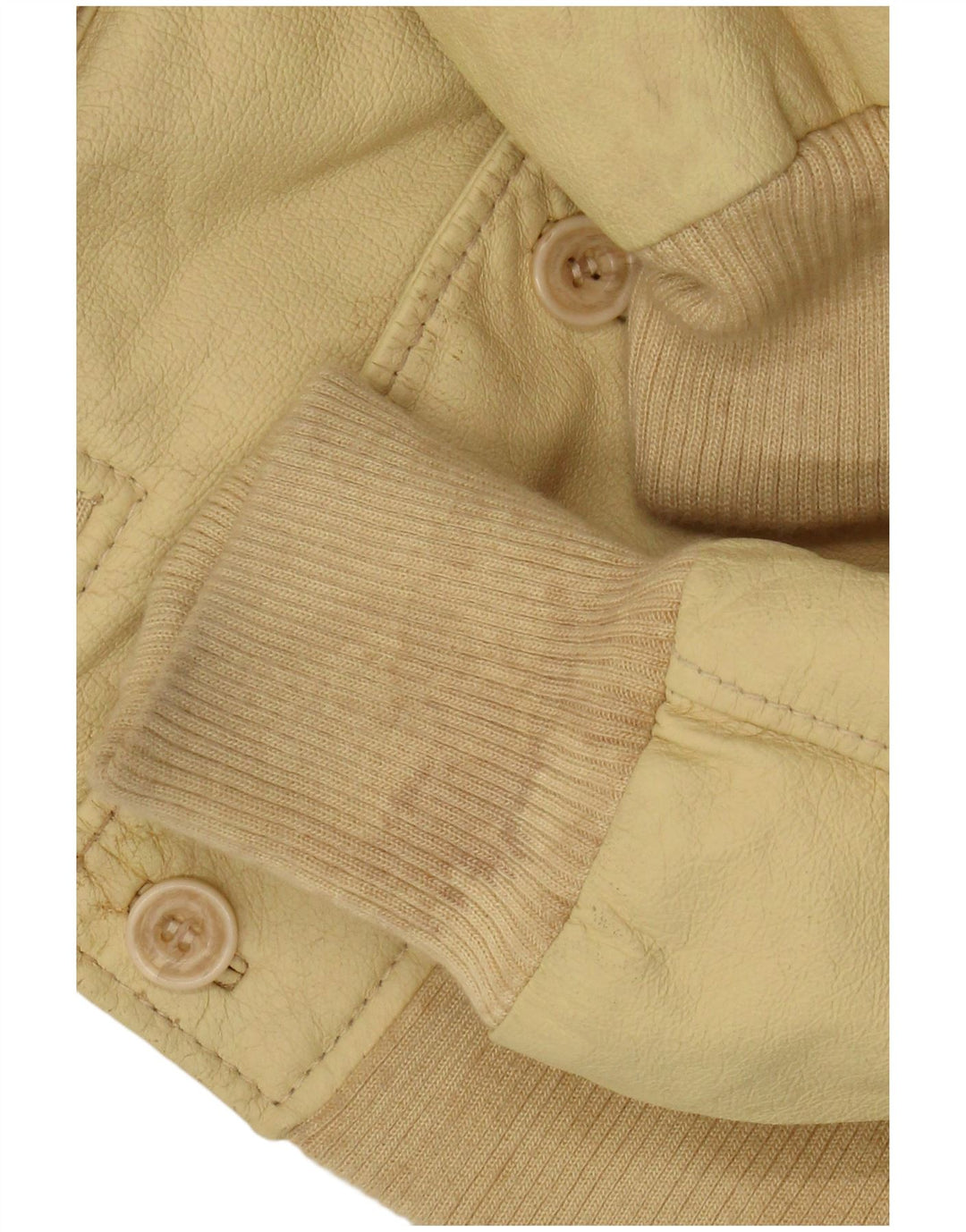 veste en cuir homme vintage IT 50 Grand cuir jaune