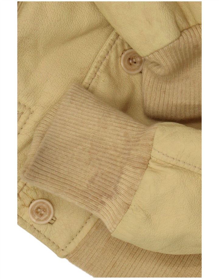 veste en cuir homme vintage IT 50 Grand cuir jaune