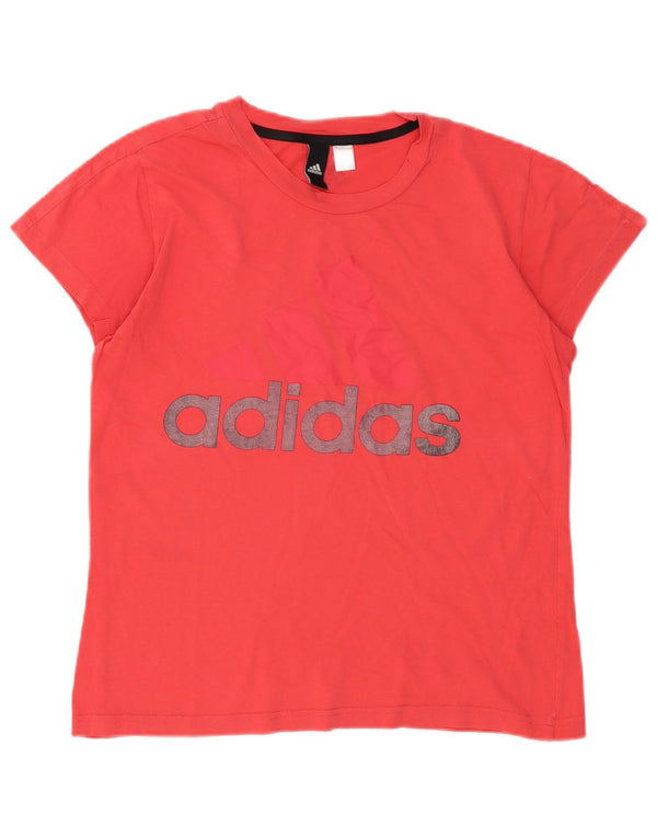 Adidas T-shirt graphique pour femme UK 14 Rouge moyen