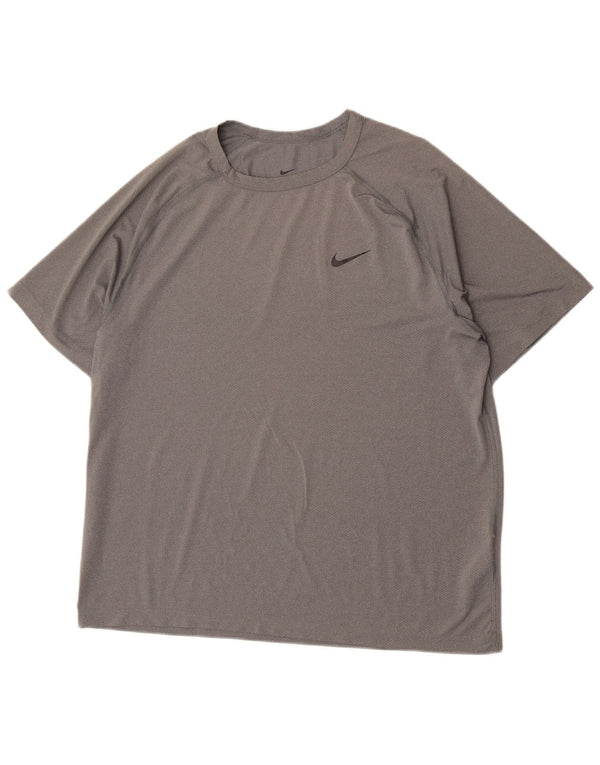 Nike Hommes Dri Fit T-Shirt Haut Large Gris Polyester