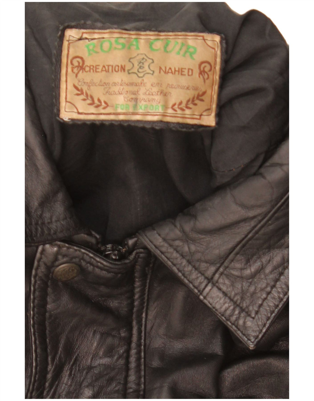 Rosa Cuir Veste en cuir pour homme UK 40 Grand cuir noir