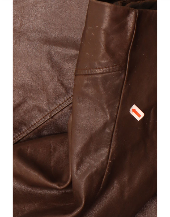 veste en cuir homme vintage UK 36 Petit Marron