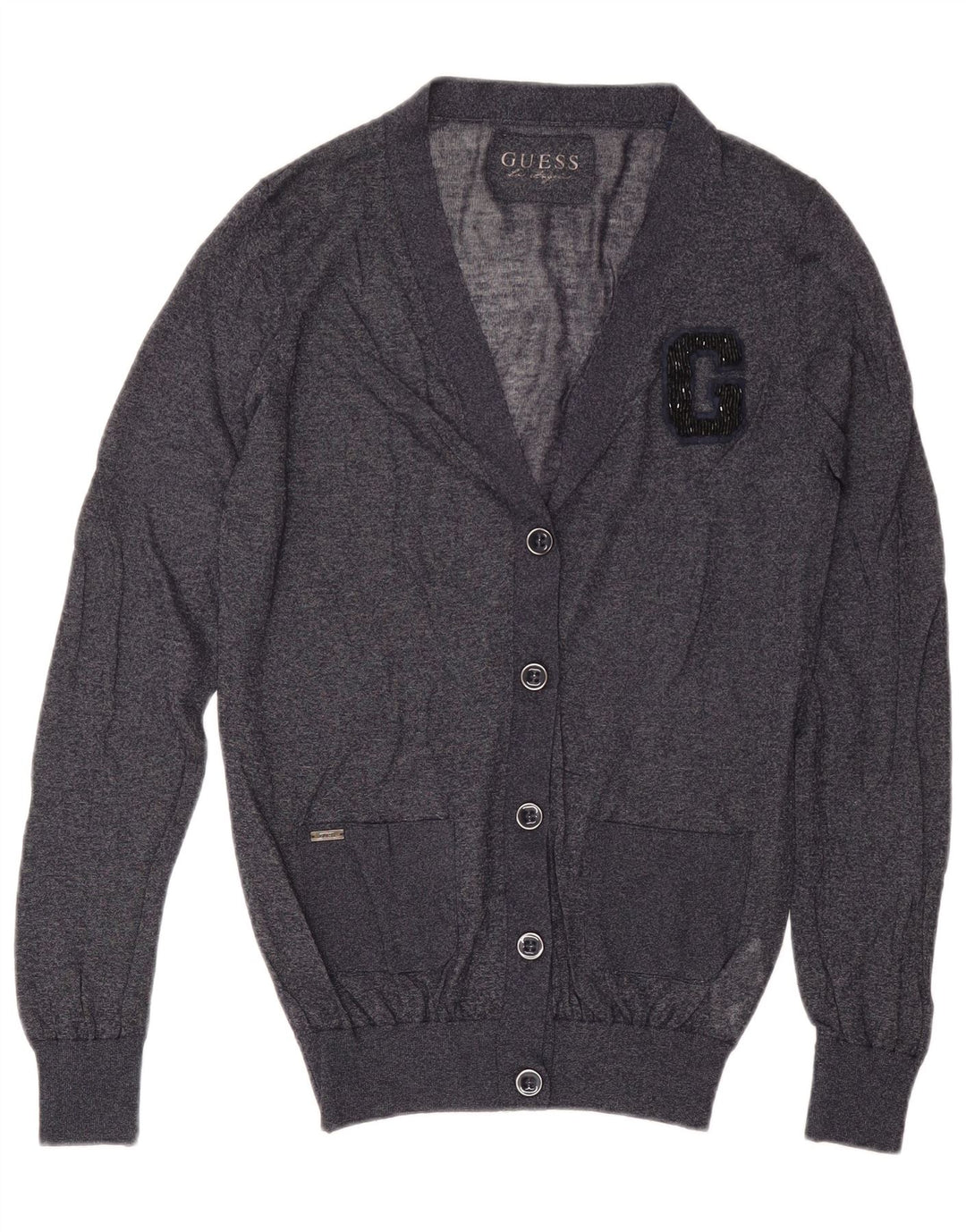 Guess Cardigan pour femme en viscose bleu marine moyen UK 44