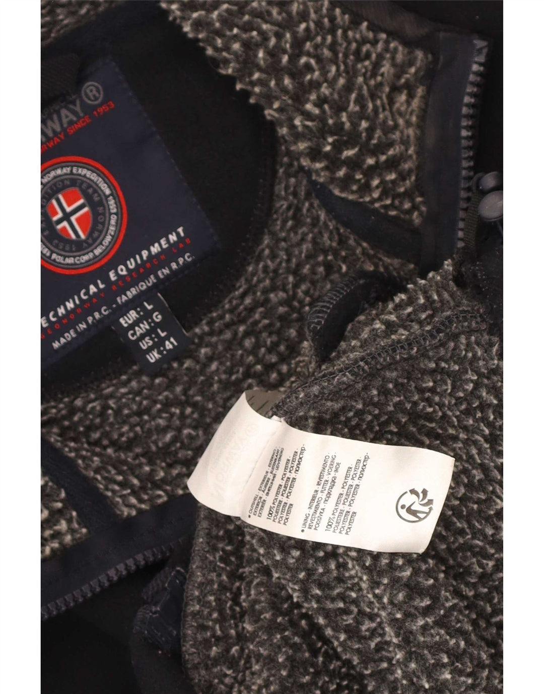 Geographical Norway Veste polaire pour homme UK 41 Large Bleu marine Polyester