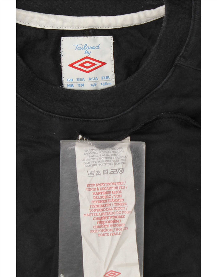 Umbro T-Shirt Garçon 9-10 Ans Coton Colorblock Noir Moyen