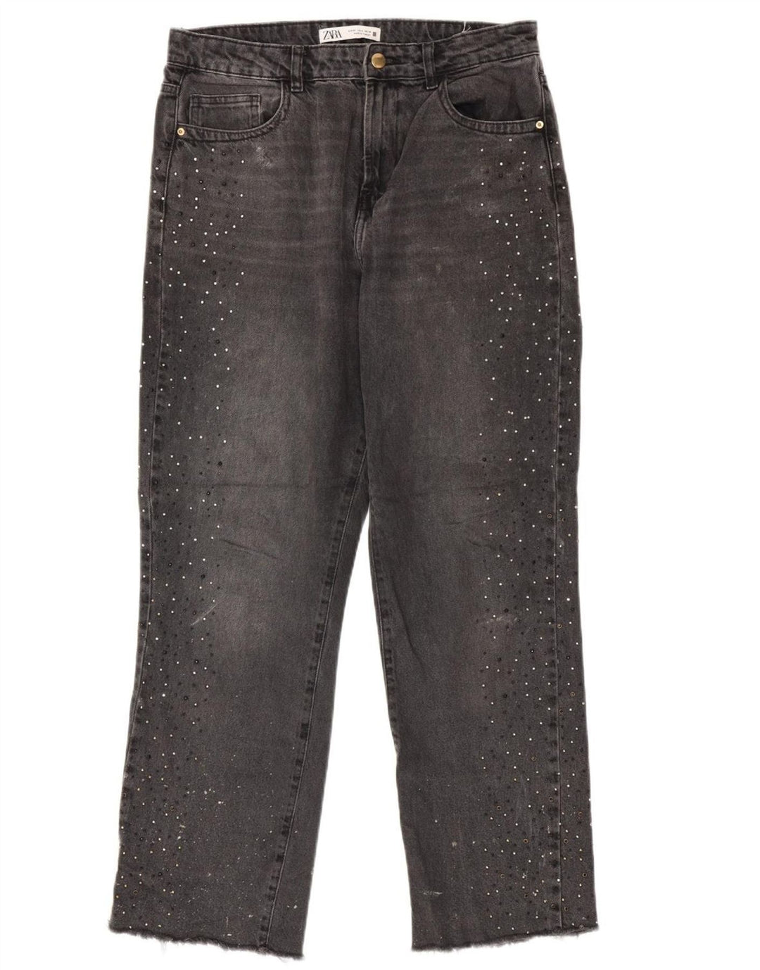 Jean droit femme ZARA EU 40 Medium W30 L29 gris