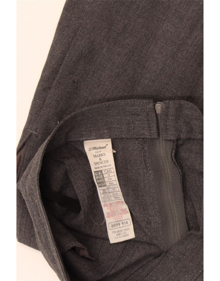 Marks & Spencer Jupe trapèze fille 11-12 ans W23 Gris Polyester