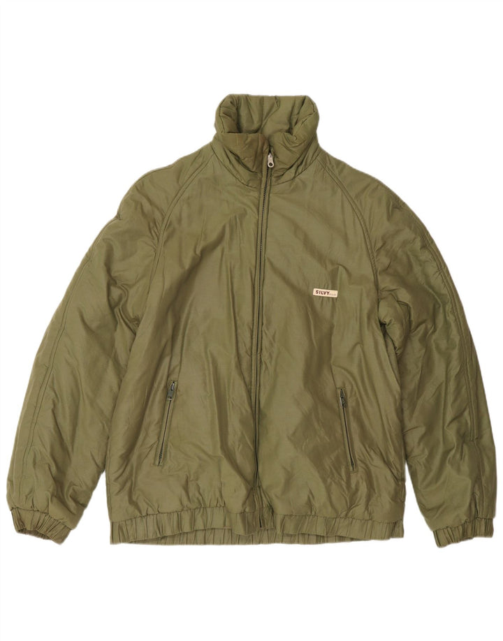 Silvy Veste réversible pour homme UK 38 Coton géométrique vert moyen