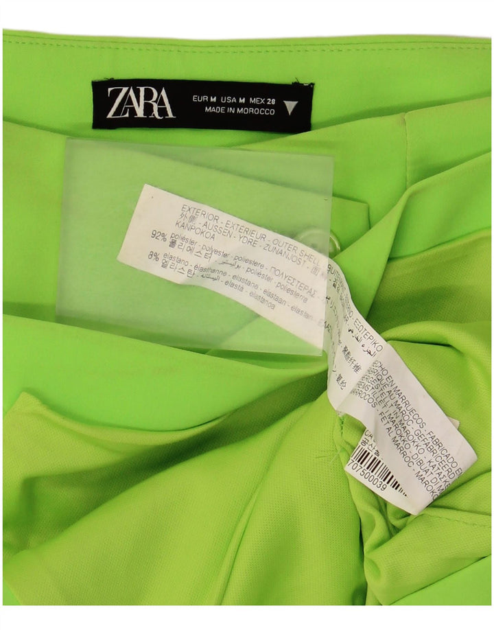 Jupe Asymétrique Femme Zara Medium W28 Vert Polyester