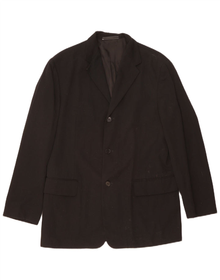 Calvin Klein Veste blazer à 3 boutons pour homme UK 40 Grande laine noire