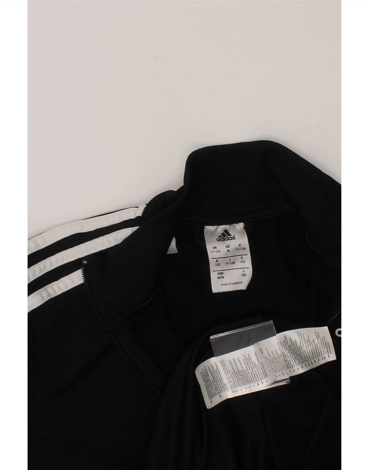 ADIDAS Boys Tracksuit Top Jacket 11-12 Years Black Polyester Vintage Adidas and Second-Hand Adidas from Messina Hembry 