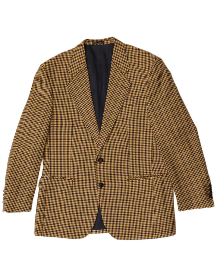 Caracciolo Veste Blazer 2 Boutons Homme IT 52 XL Pied-de-Poule Marron