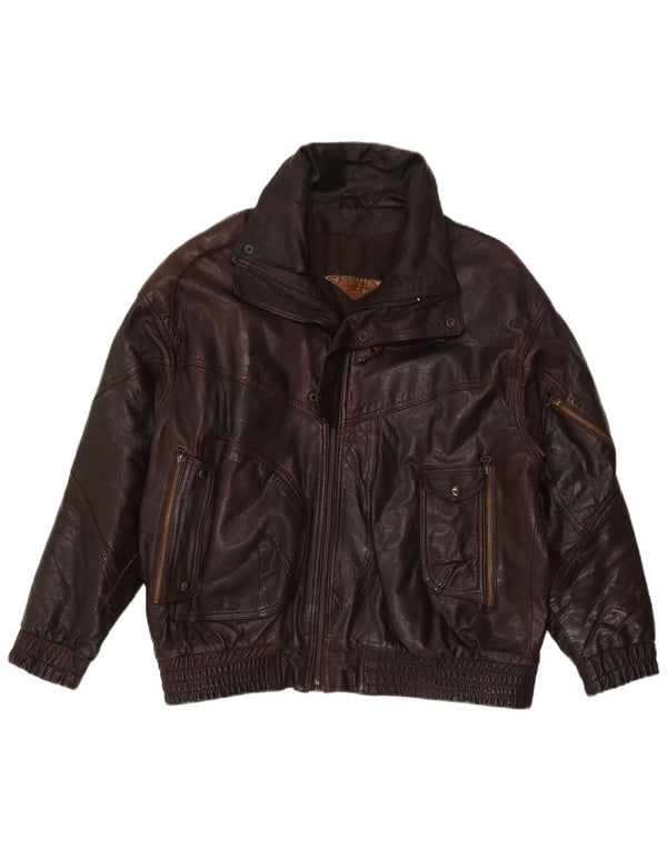 Milan Veste en cuir pour homme UK 40 Large Marron