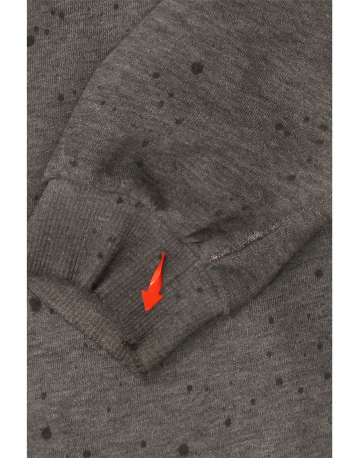 SUPERDRY Pull à capuche graphique XL pour homme en coton à pois gris