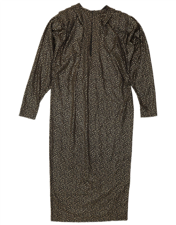 robe droite à manches longues vintage pour femmes IT 42 Or moyen tacheté