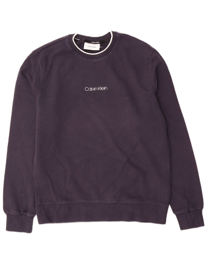 Calvin Klein Sweat-Shirt Homme Bleu Marine Moyen Coton