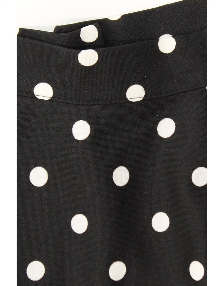 VINTAGE Womens A-Line Skirt W30 Medium Black Polka Dot