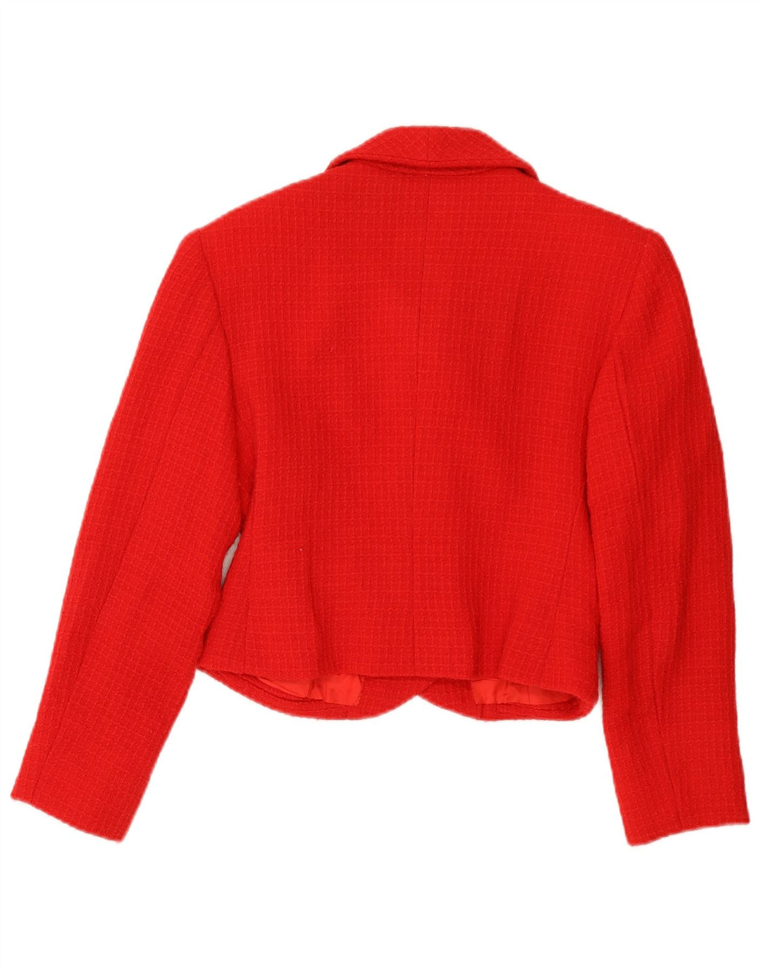 vintage Femmes Crop 4 Bouton Blazer Veste UK 10 Petit Rouge