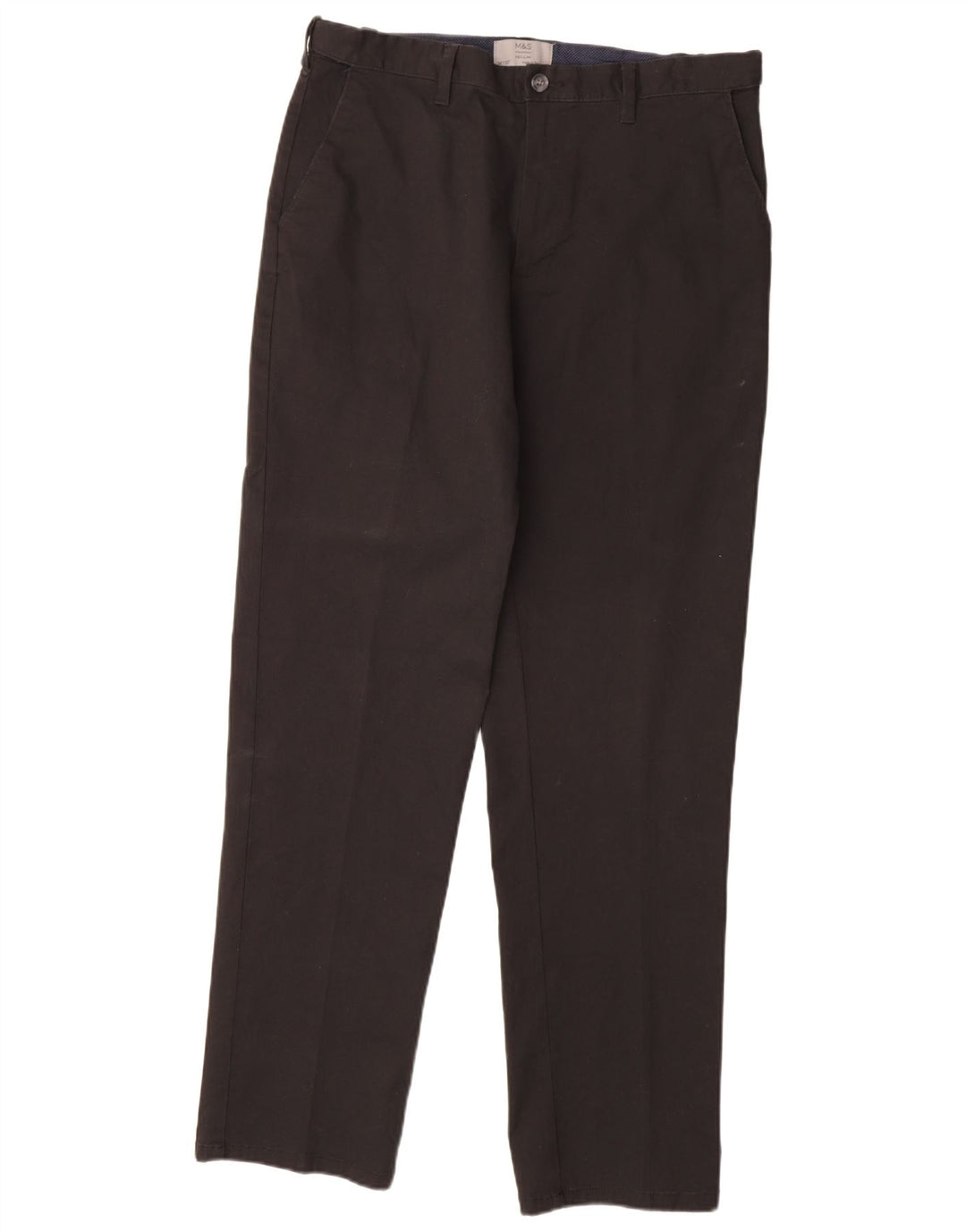 MARKS & SPENCER Pantalon Chino Coupe Regular Homme W36 L33 Coton Noir