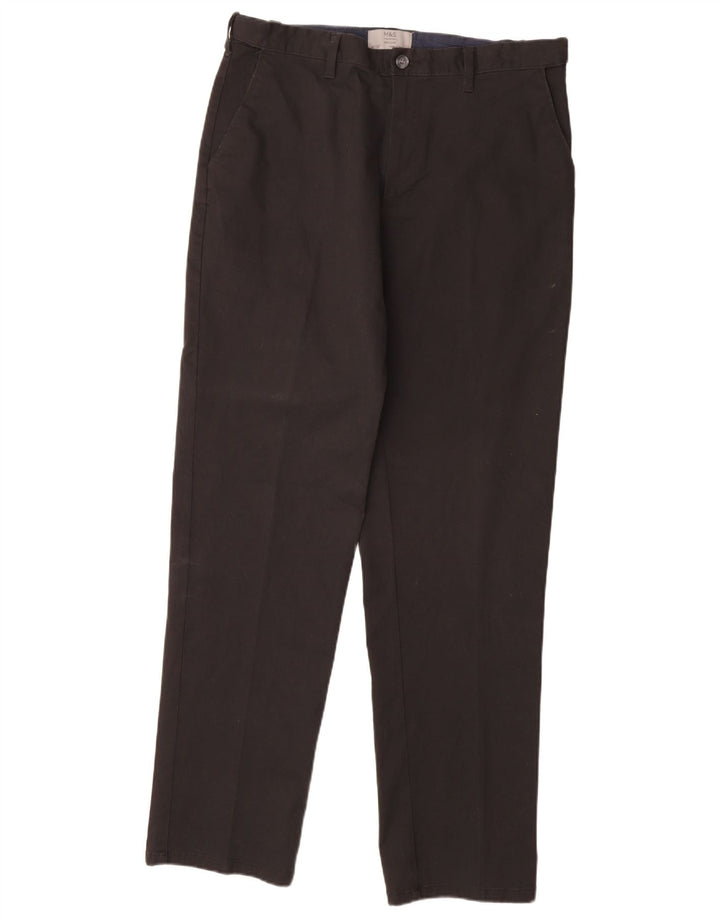 MARKS & SPENCER Pantalon Chino Coupe Regular Homme W36 L33 Coton Noir