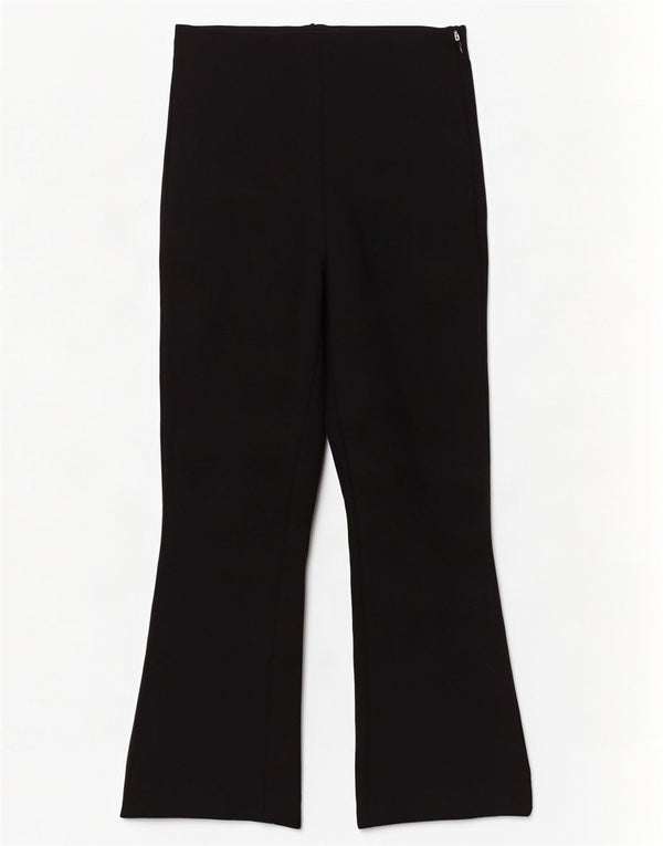 Pantalon court Bootcut Femme Zara Petit W26 L26 Noir Viscose