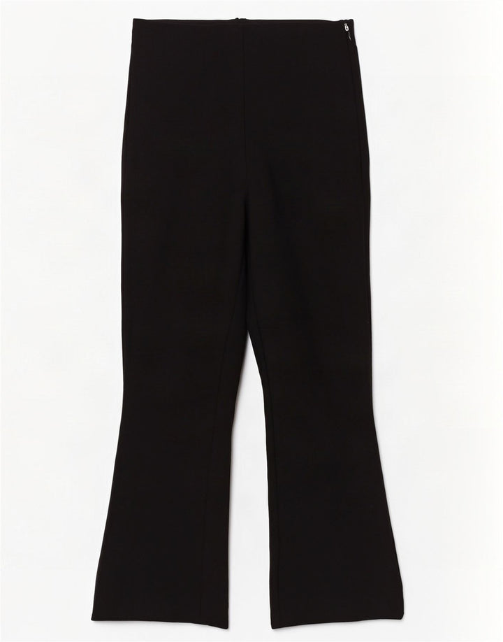 Pantalon court Bootcut Femme Zara Petit W26 L26 Noir Viscose