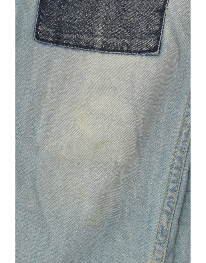 Desigual Jean Slim Femme W30 L28 Bleu Patchwork Coton