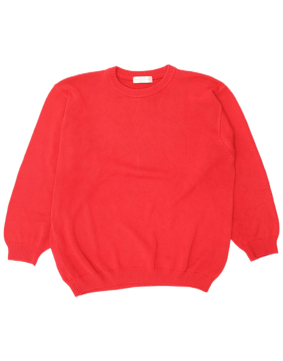Marks & Spencer Pull à col rond pour homme en coton rouge Taille L