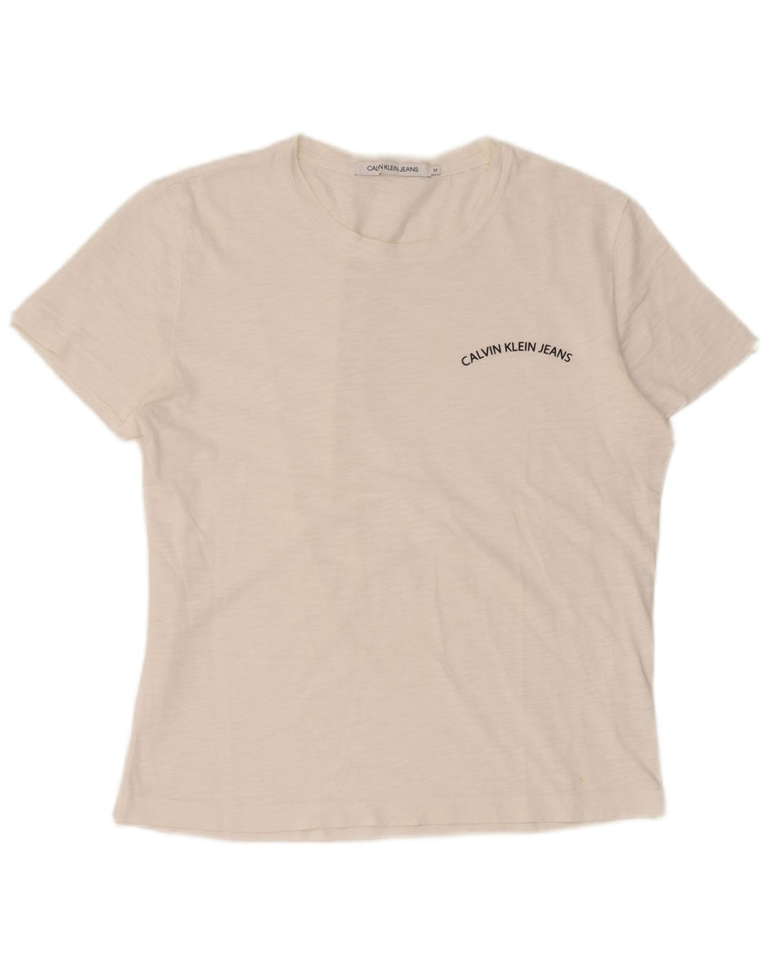 Calvin Klein Jeans T-Shirt Femme UK 14 Moyen Blanc