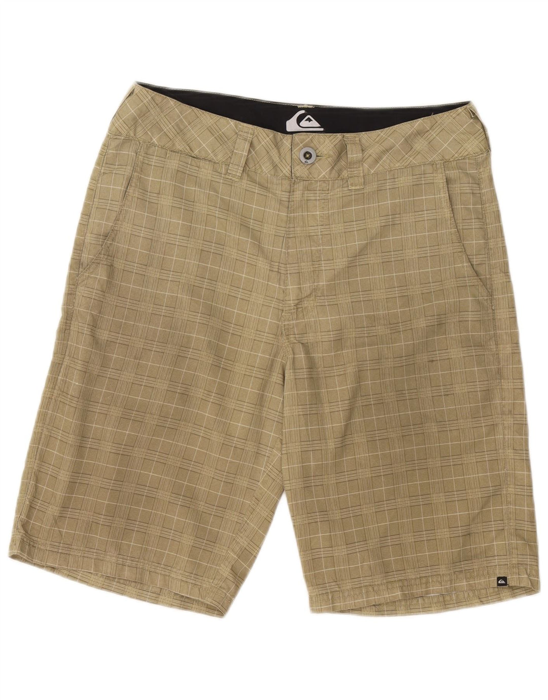 Quiksilver Short Chino Thavar W31 Homme Beige Moyen à Carreaux Polyester
