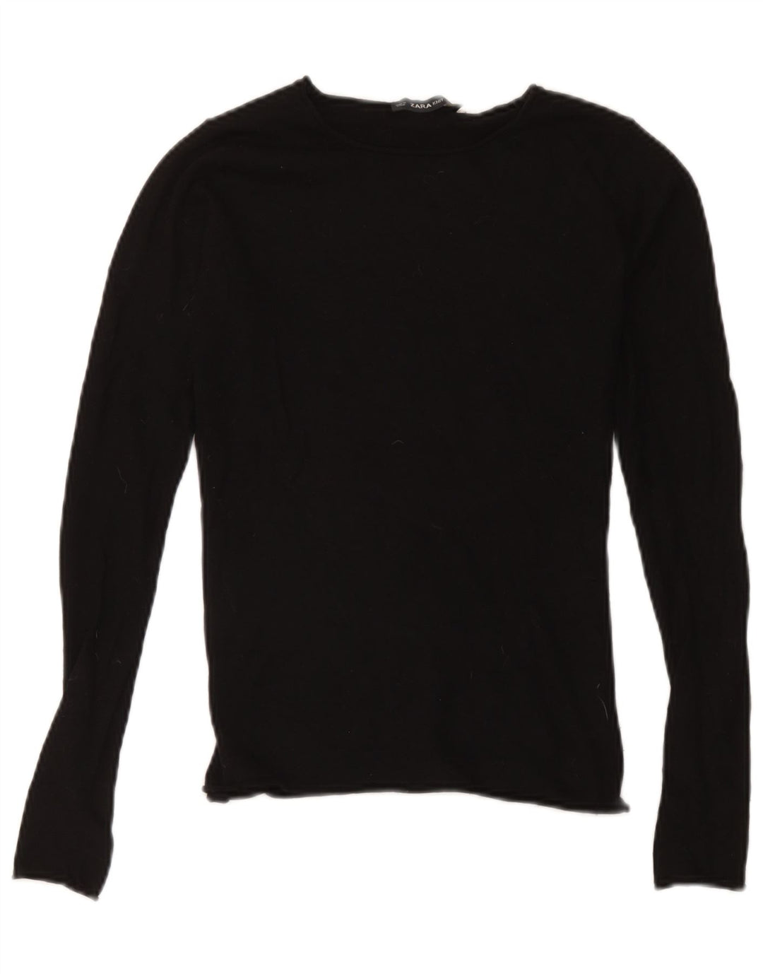 Zara Haut à manches longues pour femme UK 10 Small Noir Modal