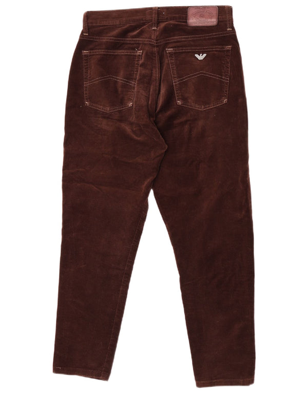 Armani Pantalon décontracté fuselé pour homme W33 L29 Marron Coton