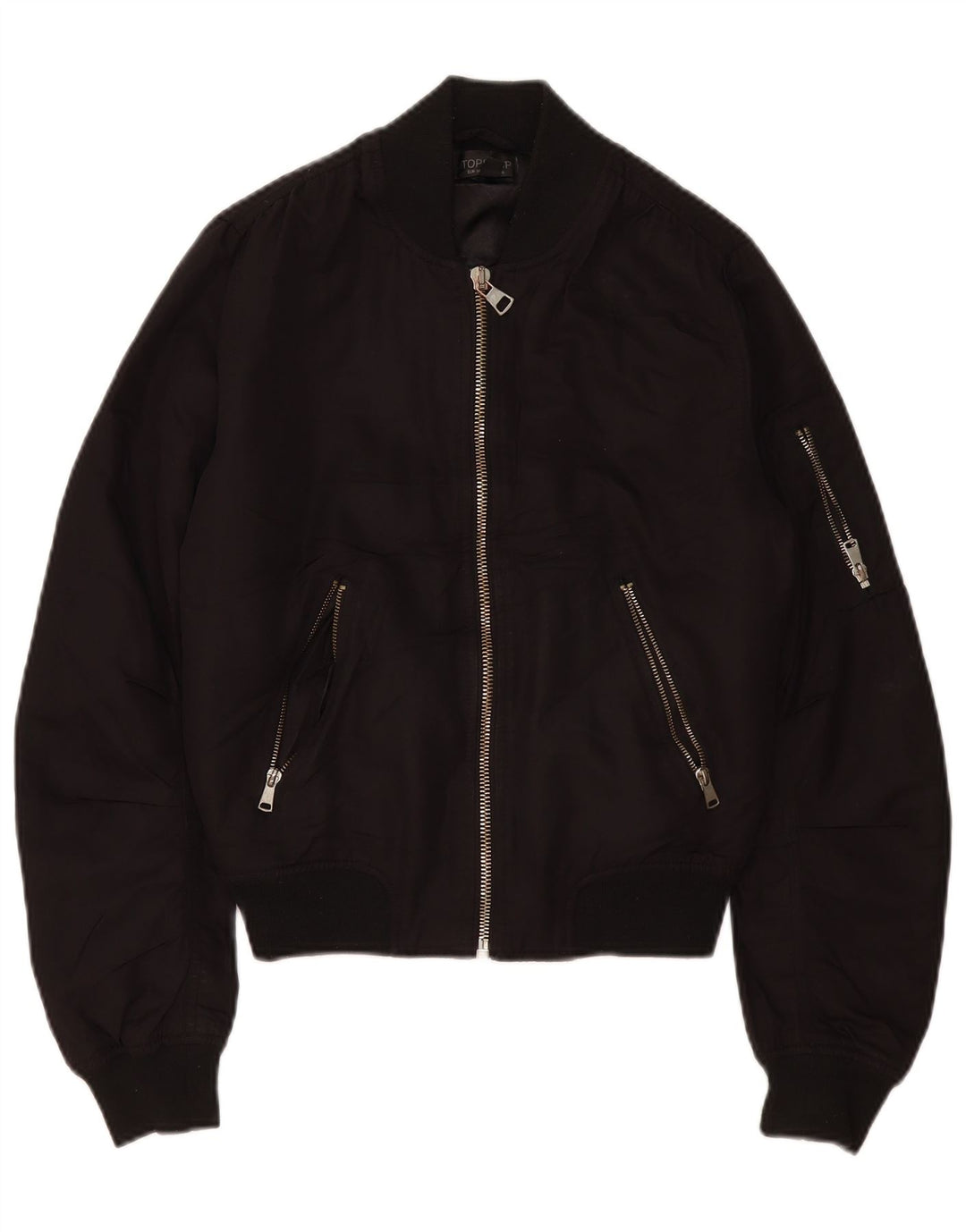 Topshop Veste bomber surdimensionnée pour femme UK 6 XS Noir Polyester