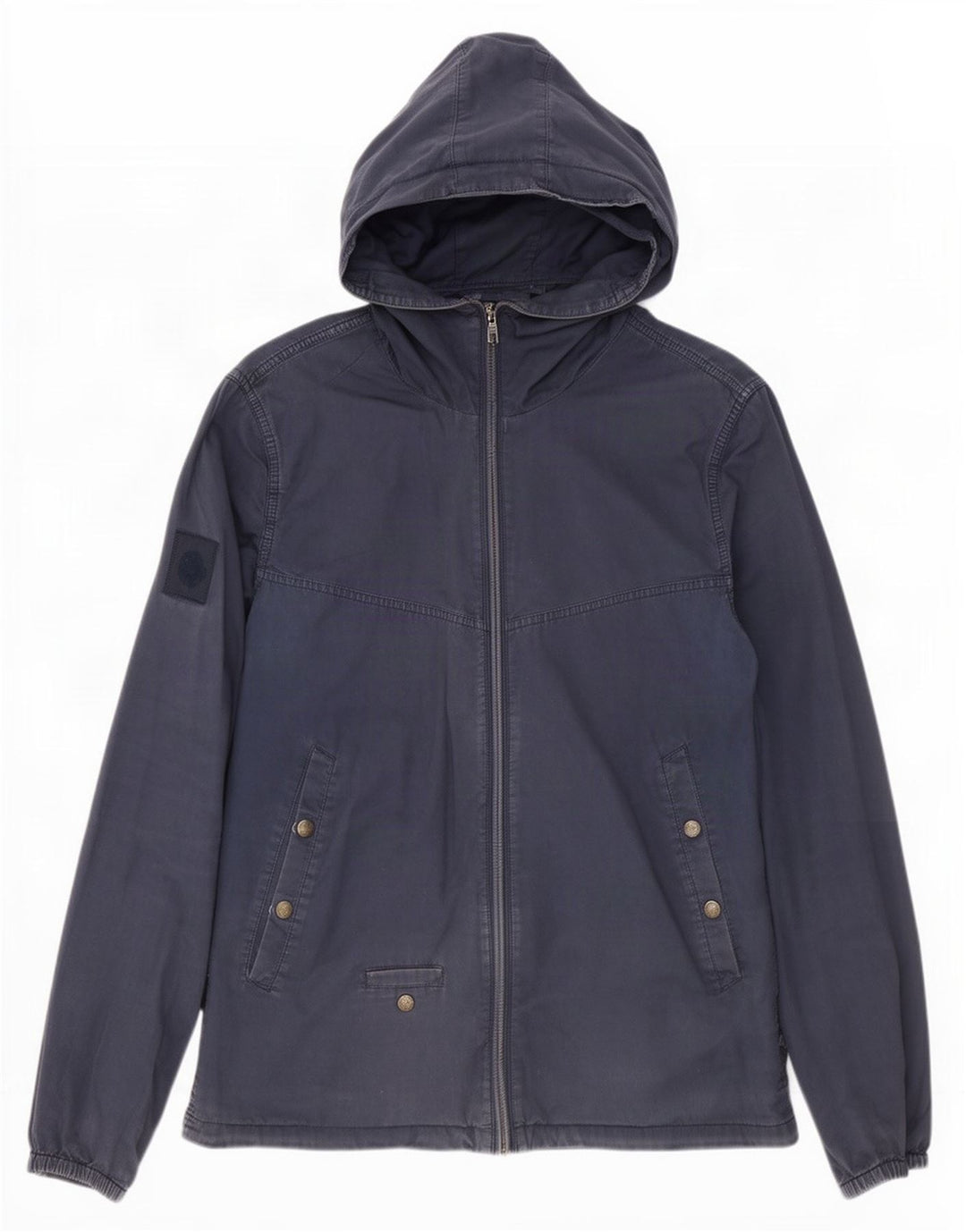 Pretty Green Veste bomber à capuche pour homme UK 38 Bleu marine moyen en coton