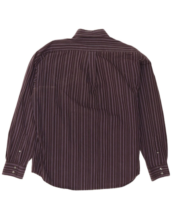 Yves Saint Laurent Chemise Homme XL Coton Rayé Violet
