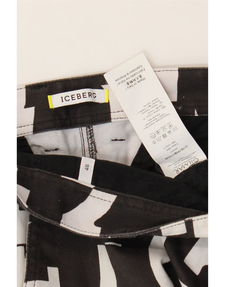 Iceberg Bermuda Homme IT 48 Medium W32 Noir Géométrique Coton