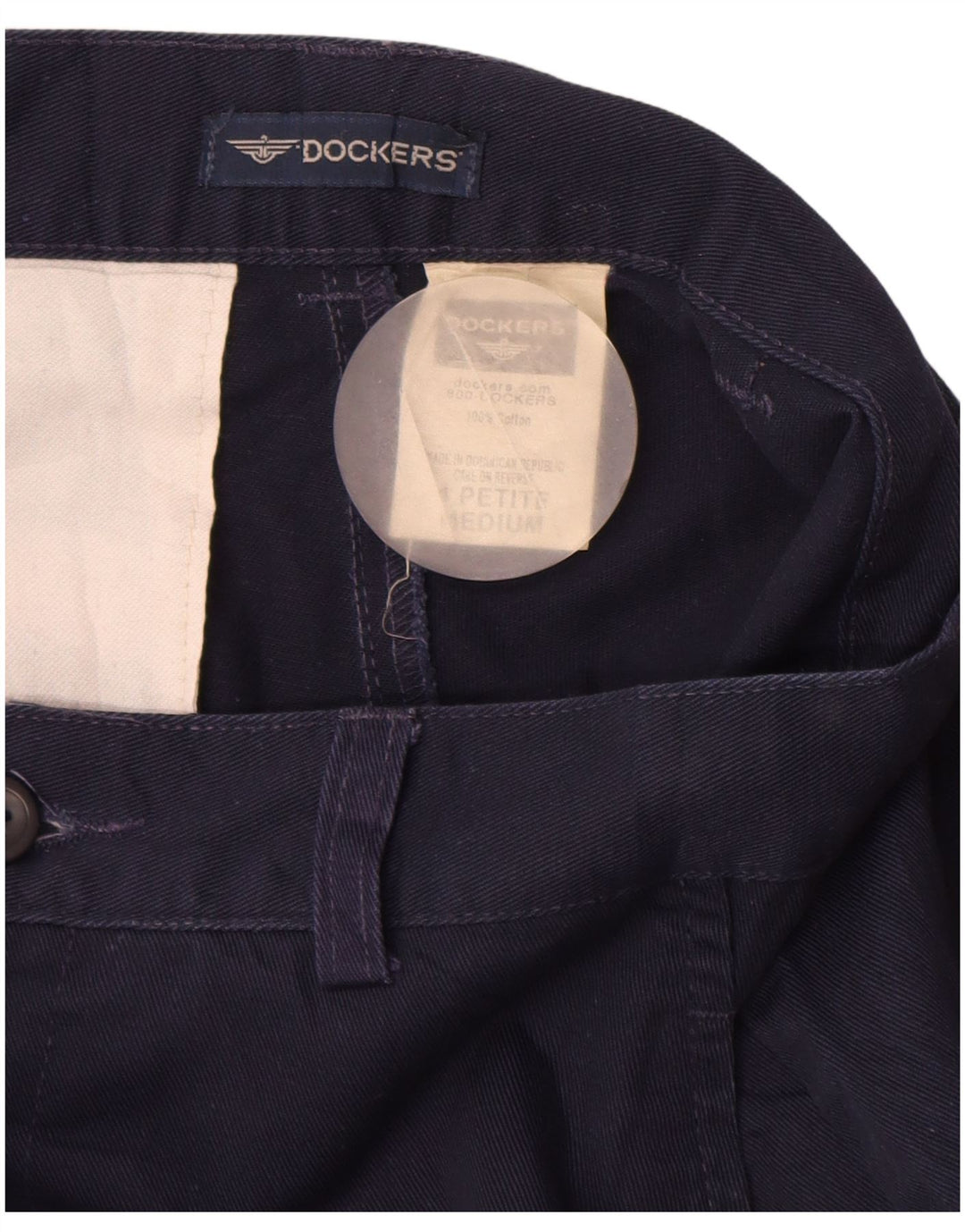 DOCKERS Pantalon Chino Taille Haute Femme US 4 Small W26 L26 Bleu Marine