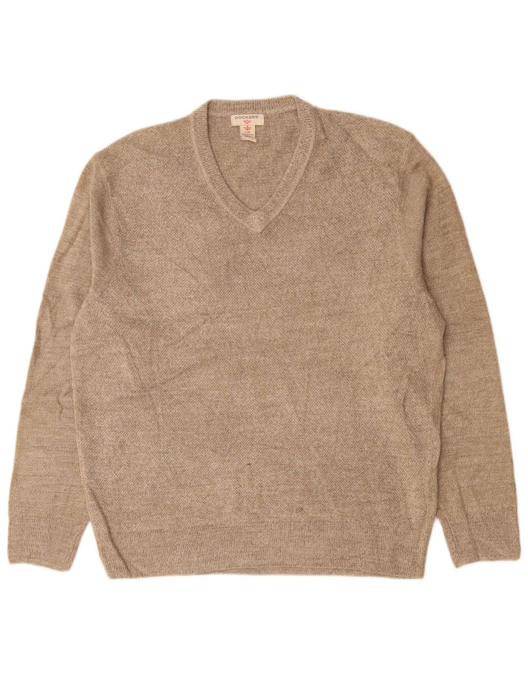 DOCKERS Pull Col V Homme Large Beige Acrylique