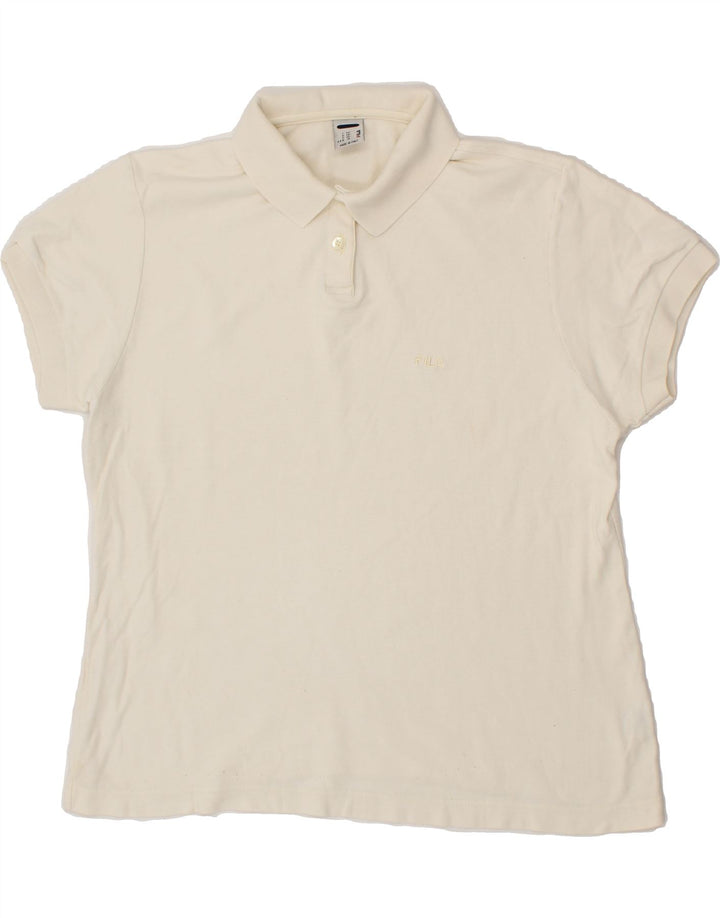 FILA Womens Polo Shirt US 18 2XL White Cotton Vintage Fila and Second-Hand Fila from Messina Hembry 