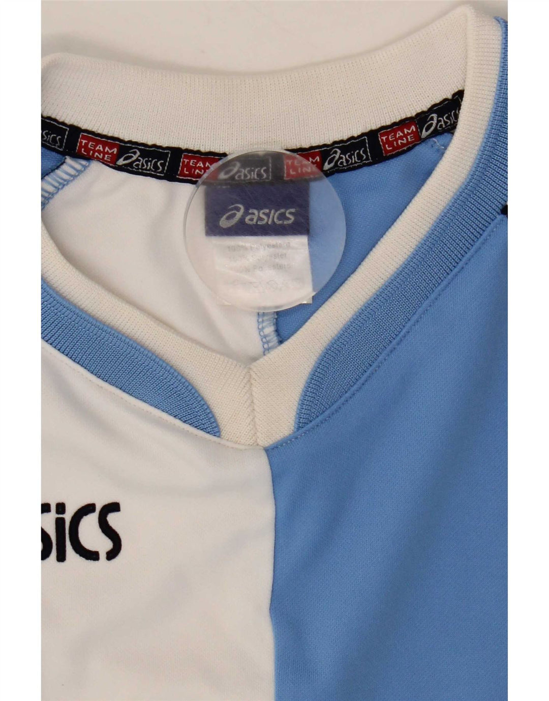 Asics T-Shirt Graphique Homme Bleu Moyen Polyester Colorblock