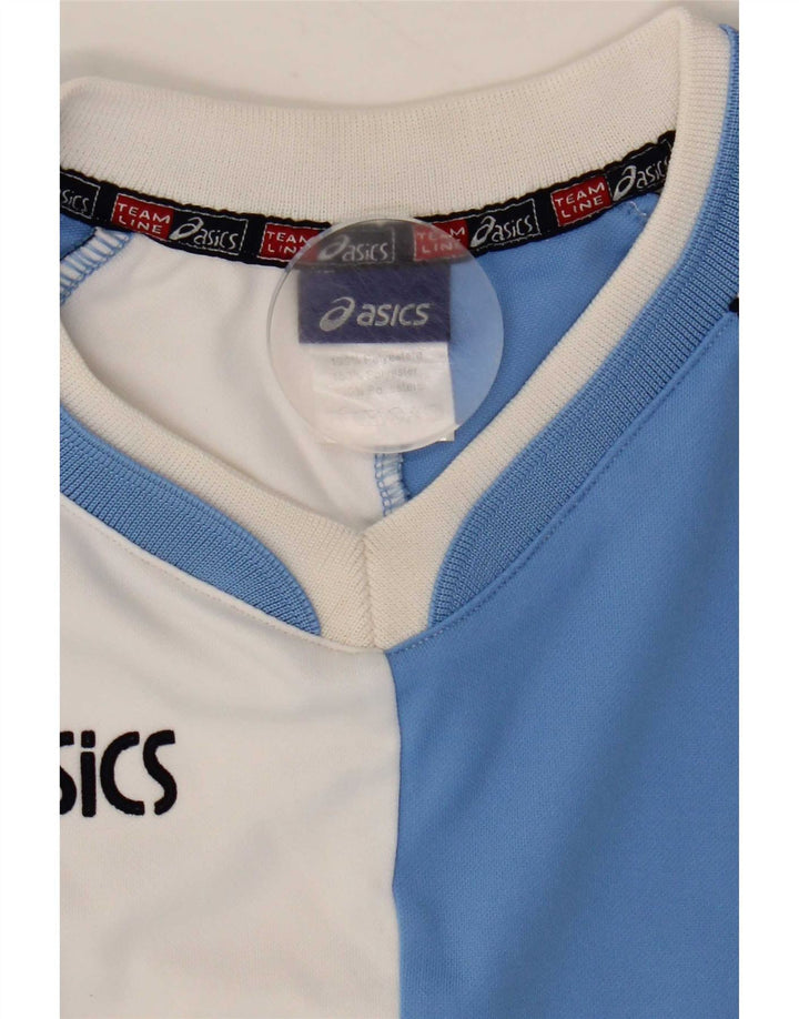 Asics T-Shirt Graphique Homme Bleu Moyen Polyester Colorblock